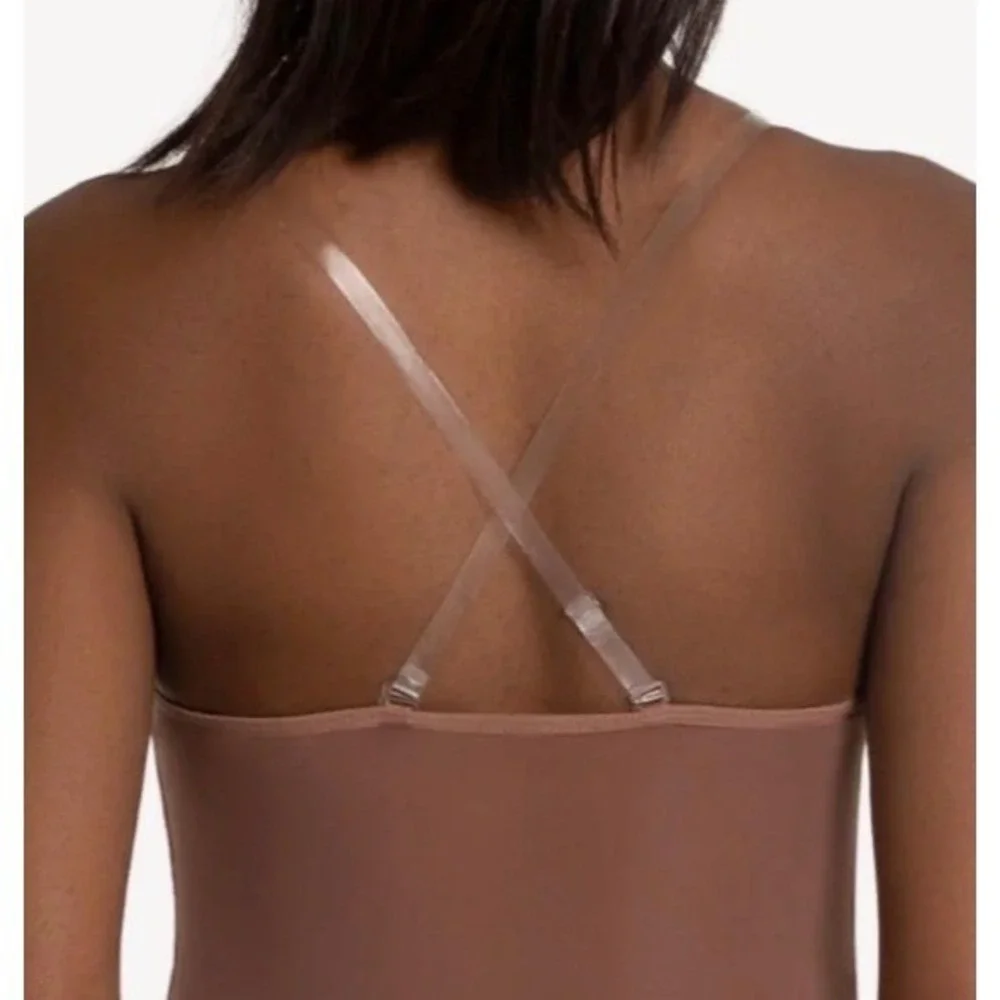 Capezio Plunge Neck Mesh Midriff Leotard Mocha Brown NWT Size CM